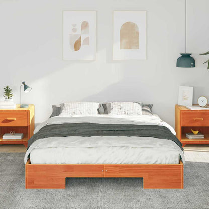 Struttura letto a terra Marrone Legno di pino massello
