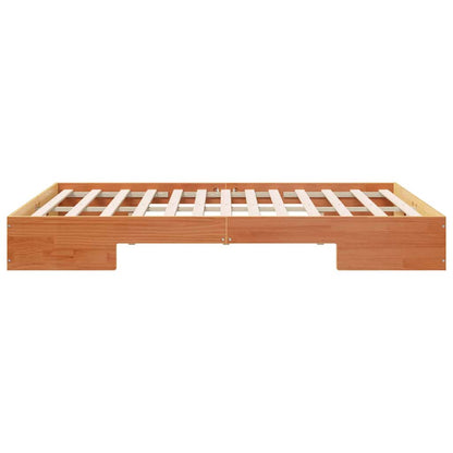 Struttura letto a terra Marrone Legno di pino massello