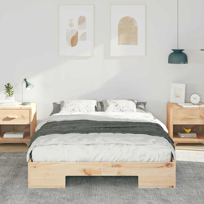 Struttura letto a terra Marrone Legno di pino massello