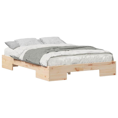 Struttura letto a terra Marrone Legno di pino massello