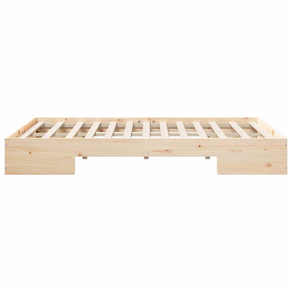 Struttura letto a terra Marrone Legno di pino massello