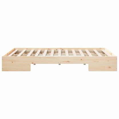 Struttura letto a terra Marrone Legno di pino massello