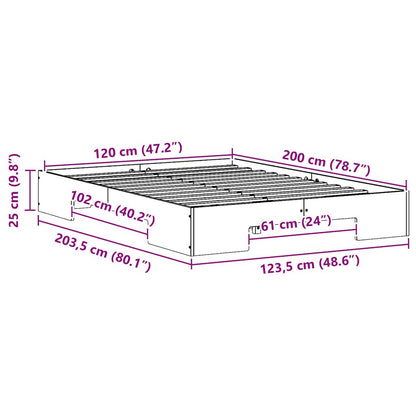 Struttura letto a terra con archiviazione Bianco 120 x 200 cm