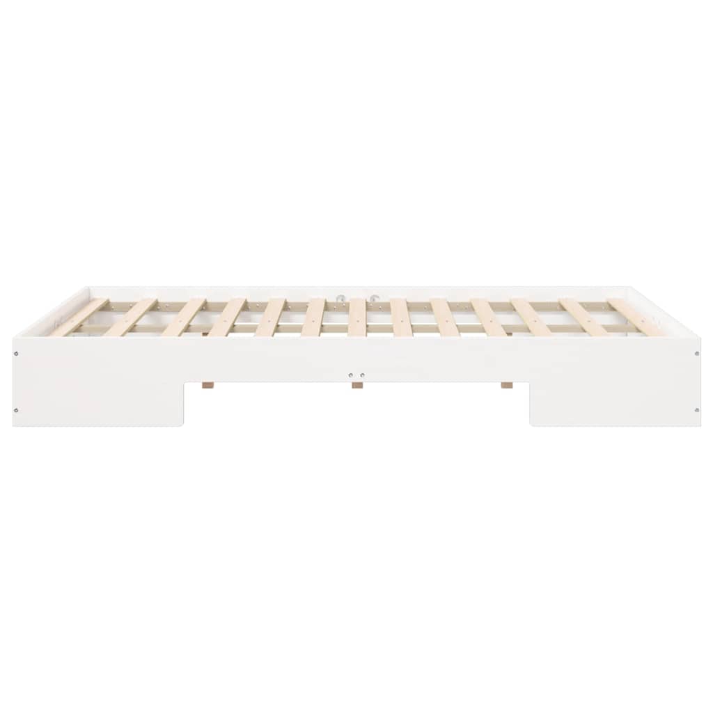 Struttura letto a terra Bianco Legno di pino massello