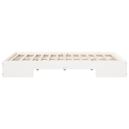 Struttura letto a terra Bianco Legno di pino massello