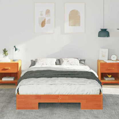 Struttura letto a terra Marrone Legno di pino massello