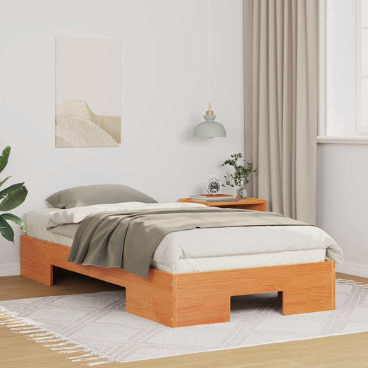 Struttura letto a terra Marrone Legno di pino massello