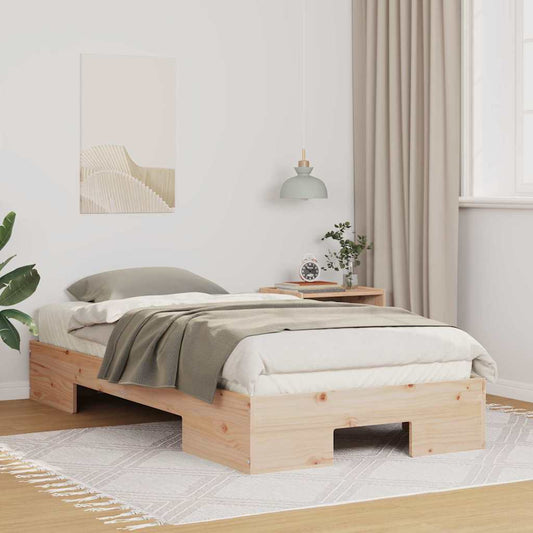 Struttura letto a terra Marrone Legno di pino massello