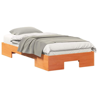 Struttura letto a terra Marrone Legno di pino massello