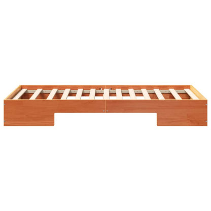 Struttura letto a terra Marrone Legno di pino massello