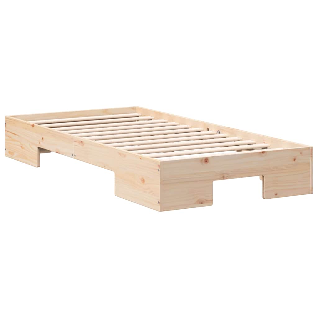 Struttura letto a terra Marrone Legno di pino massello