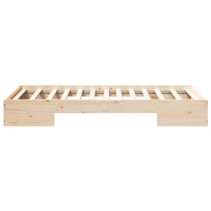 Struttura letto a terra Marrone Legno di pino massello