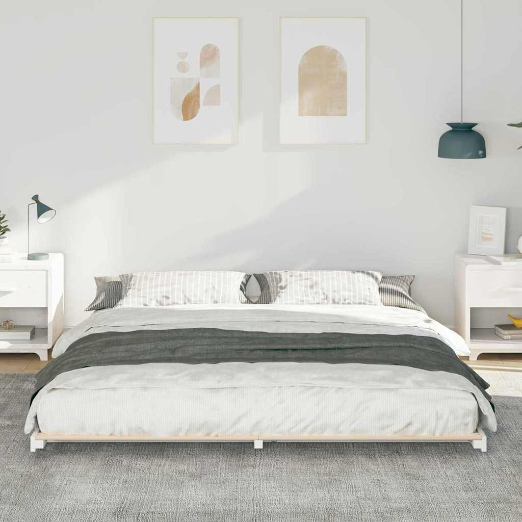 Struttura letto a terra Bianco 200 x 200 cm
