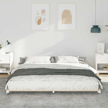 Struttura letto a terra Bianco 200 x 200 cm