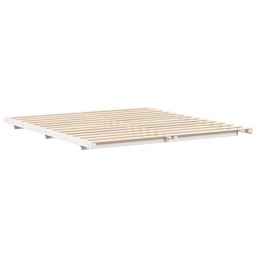 Struttura letto a terra Bianco 200 x 200 cm