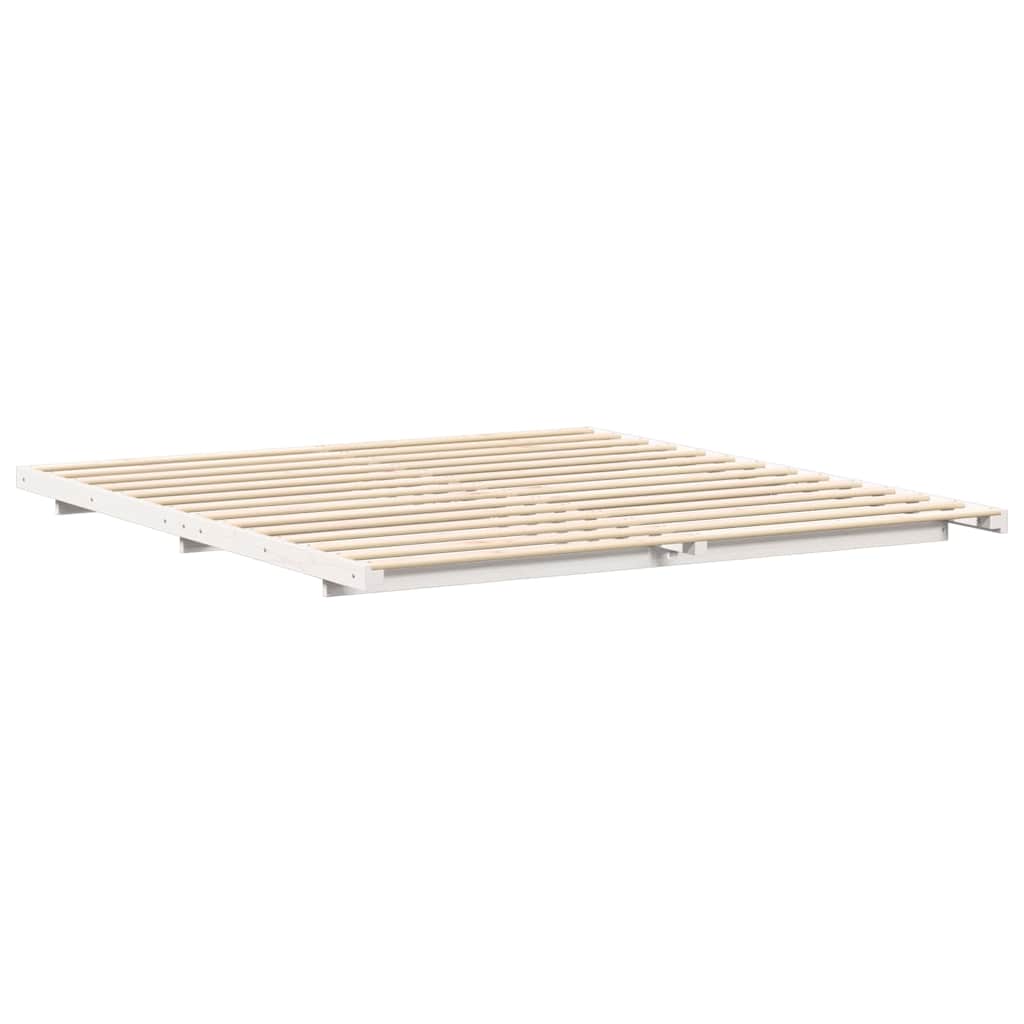Struttura letto a terra Bianco 200 x 200 cm