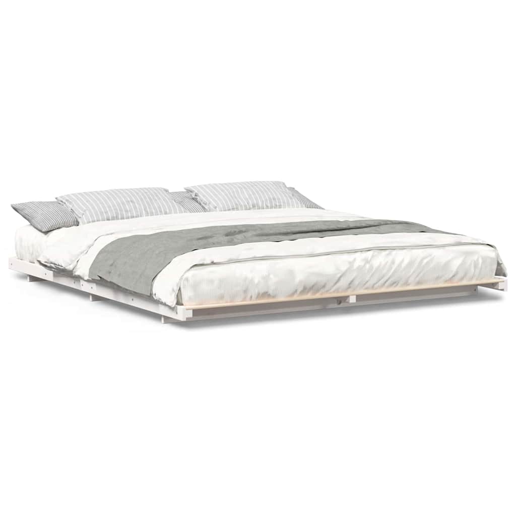 Struttura letto a terra Bianco 200 x 200 cm