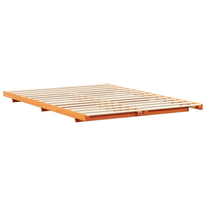 Struttura letto a terra Cera marrone 160 x 200 cm