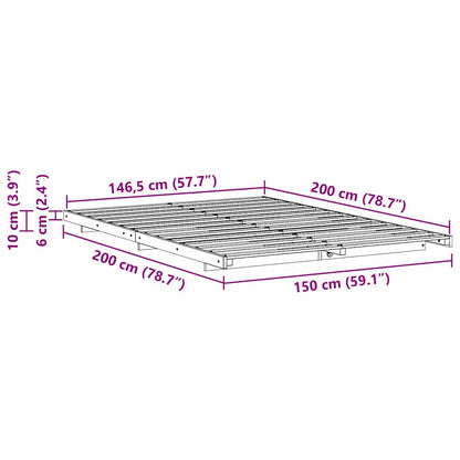 Struttura del letto Marrone 150 x 200 cm Pino massello | homemem39