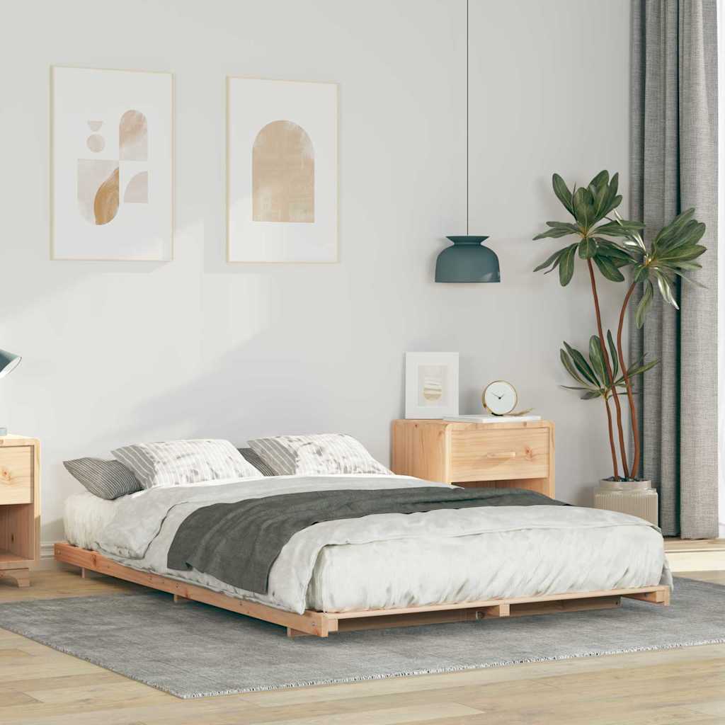 Struttura letto a terra Marrone 140 x 190 cm