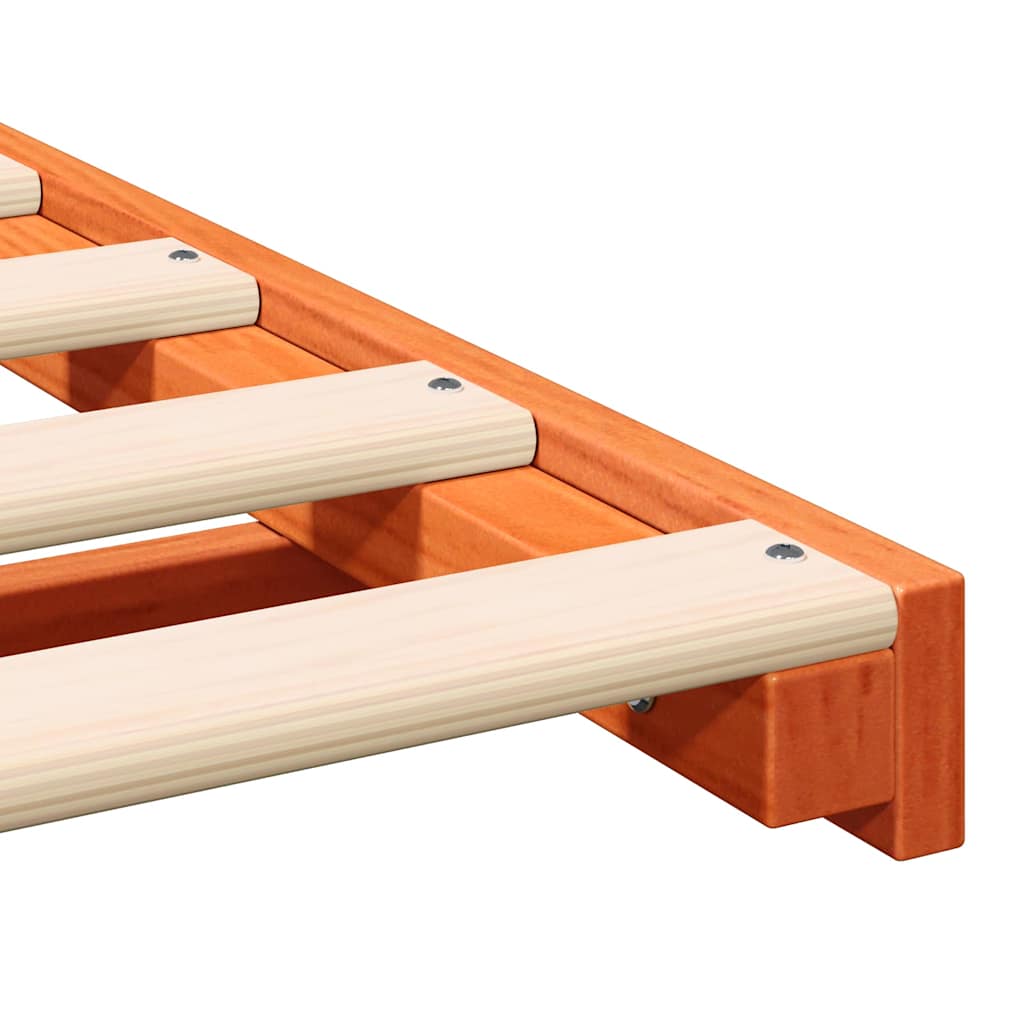 Struttura letto a terra Cera marrone 140 x 190 cm