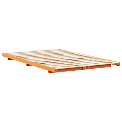 Struttura letto a terra Cera marrone 140 x 190 cm