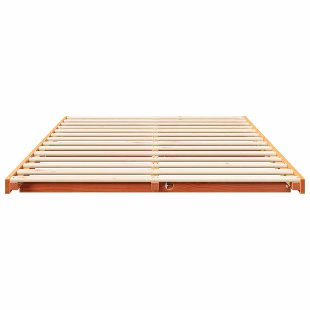 Struttura letto a terra Cera marrone 140 x 190 cm