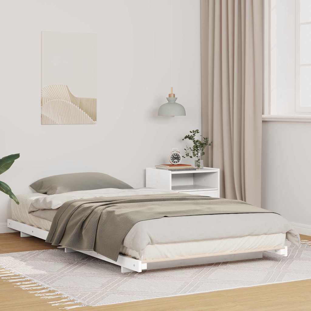 Struttura del letto Bianco 100 x 210 cm Pino massello | homemem39