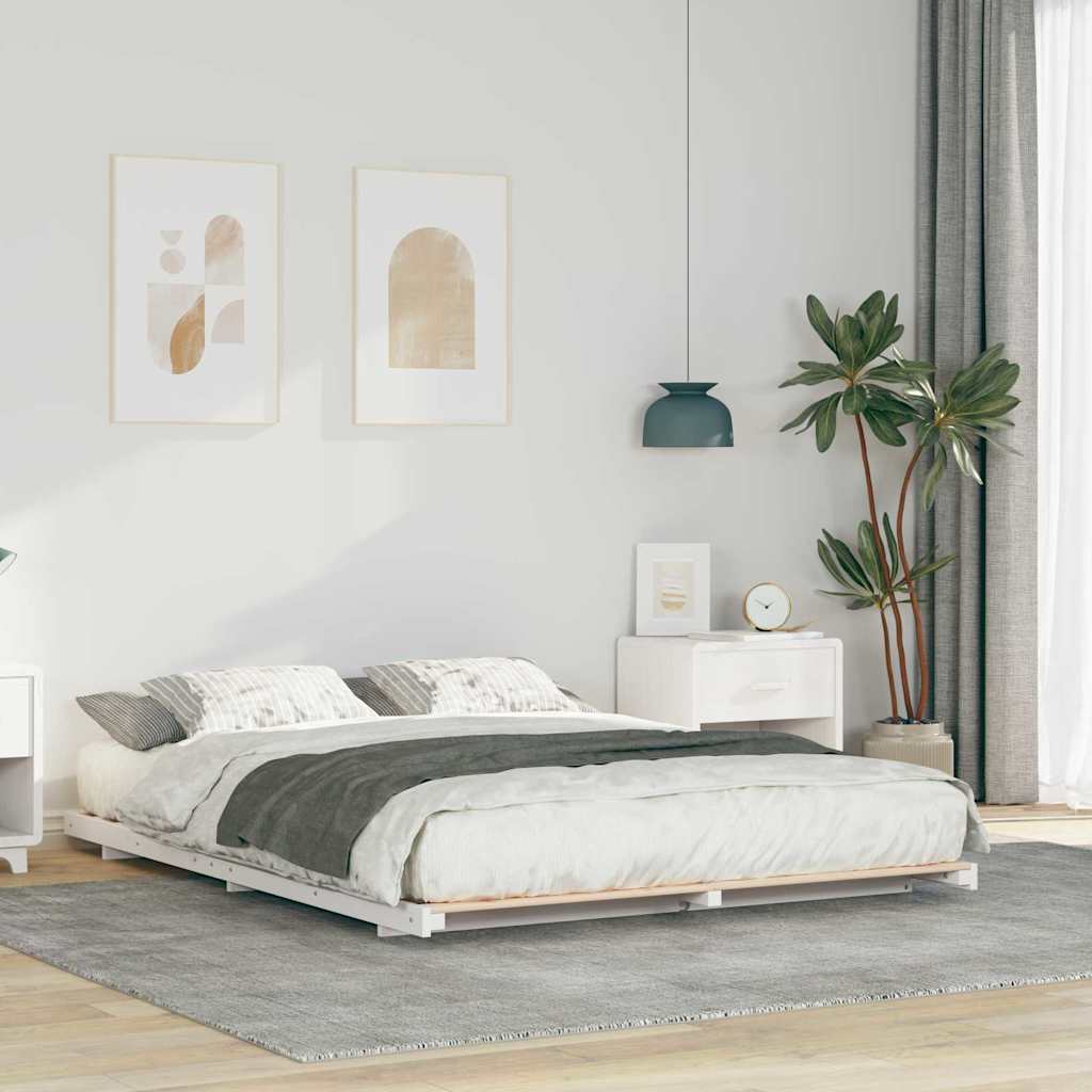 Struttura letto a terra Bianco 140 x 210 cm