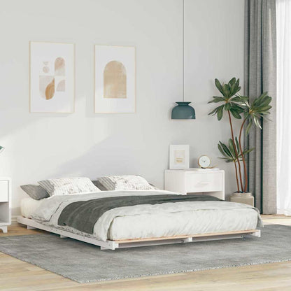 Struttura letto a terra Bianco 140 x 210 cm