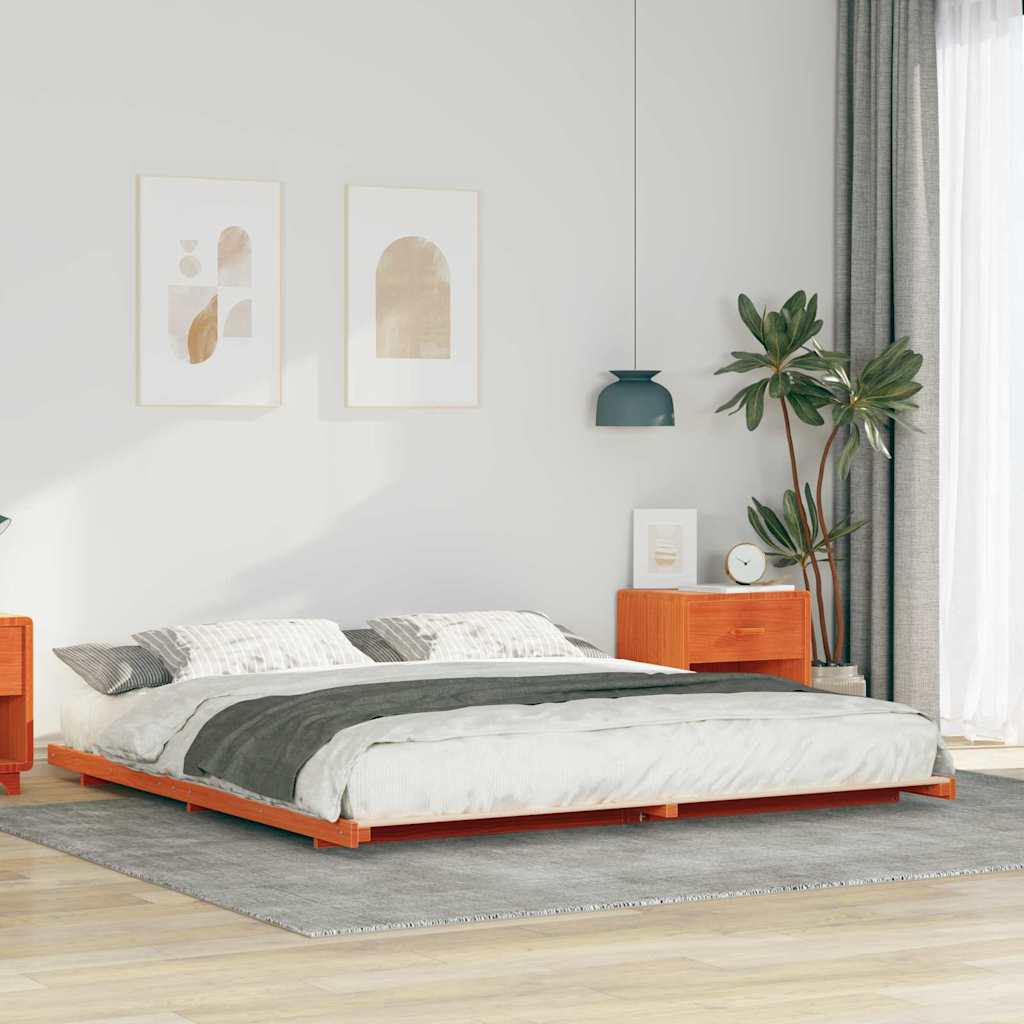 Struttura letto a terra Cera marrone 180 x 210 cm