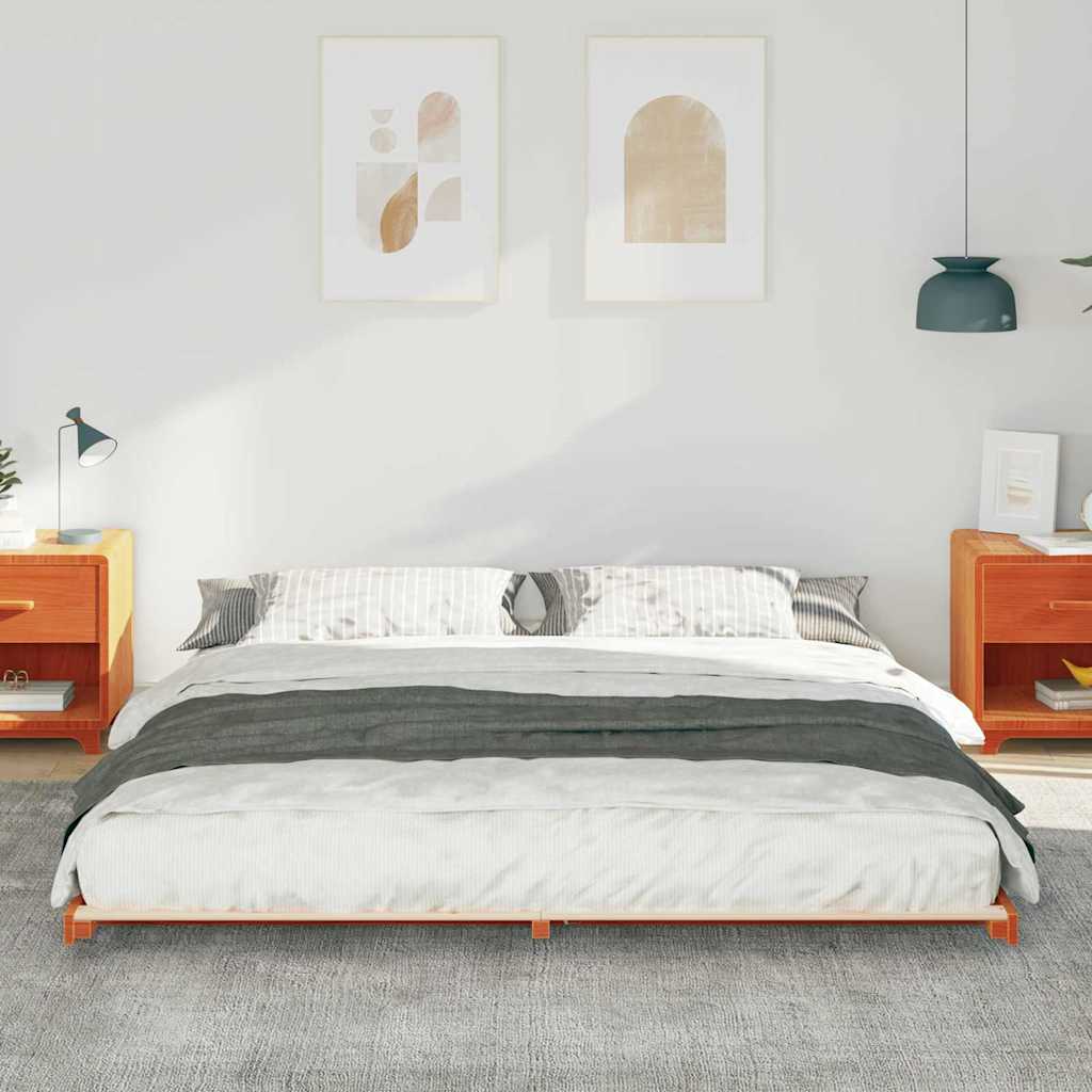 Struttura letto a terra Cera marrone 200 x 210 cm