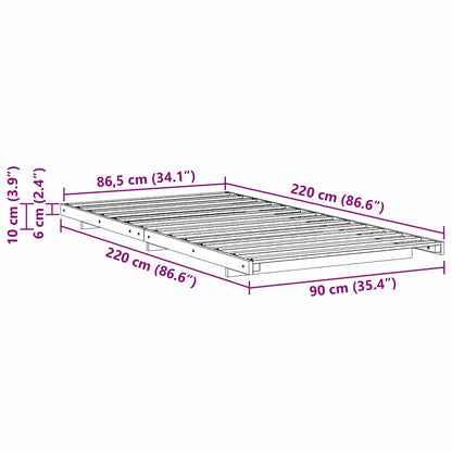 Struttura del letto Marrone cerato 90 x 220 cm Pino massello | homemem39