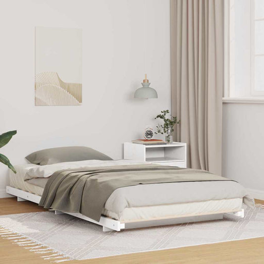 Struttura del letto Bianco 100 x 220 cm Pino massello