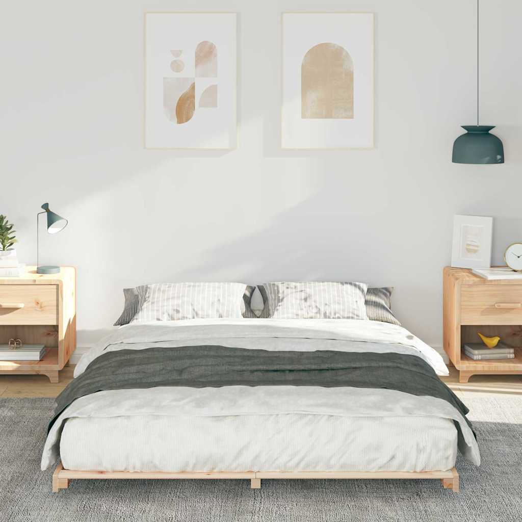 Struttura del letto Marrone 140 x 220 cm Pino massello | homemem39