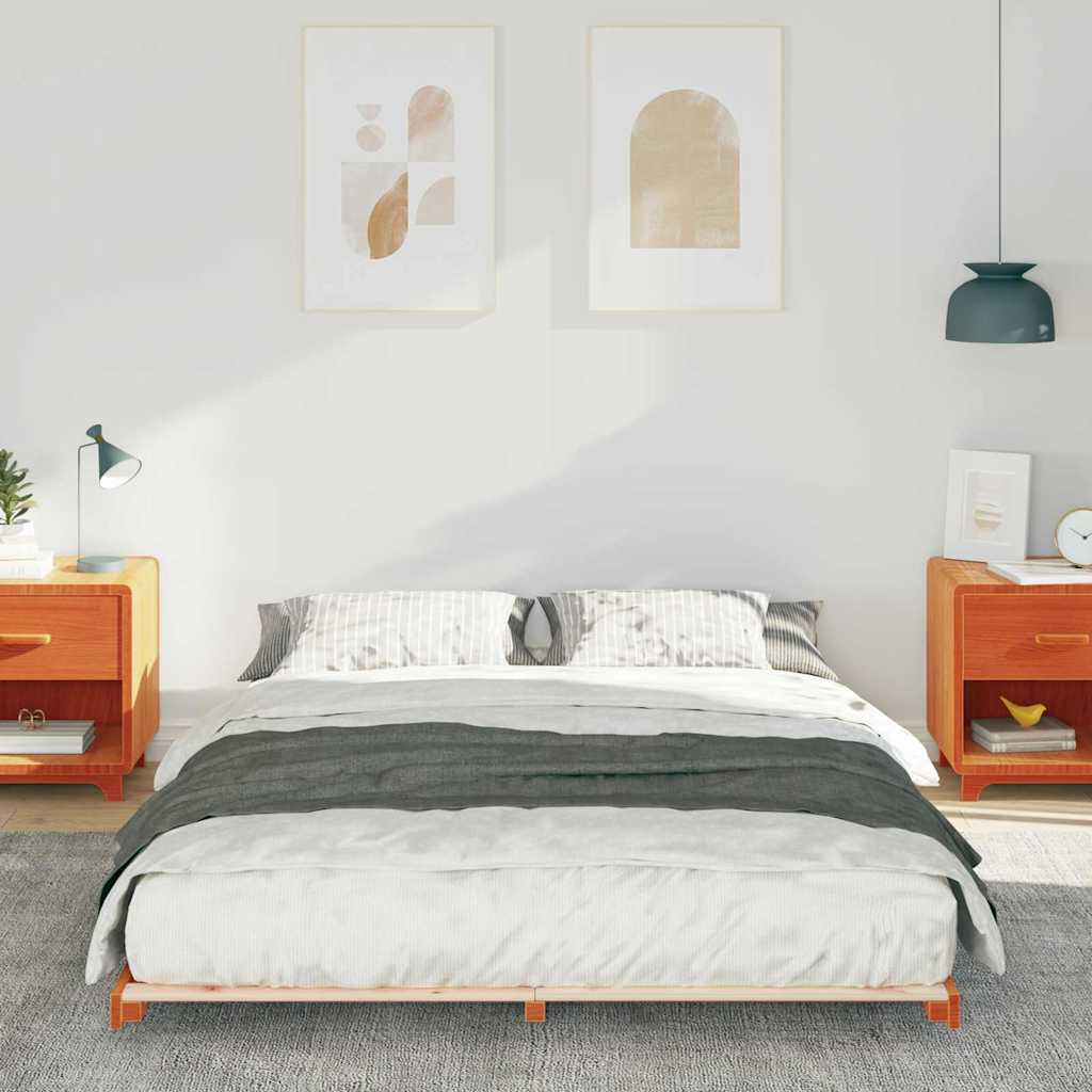 Struttura del letto Marrone cerato 140 x 220 cm Pino massello | homemem39