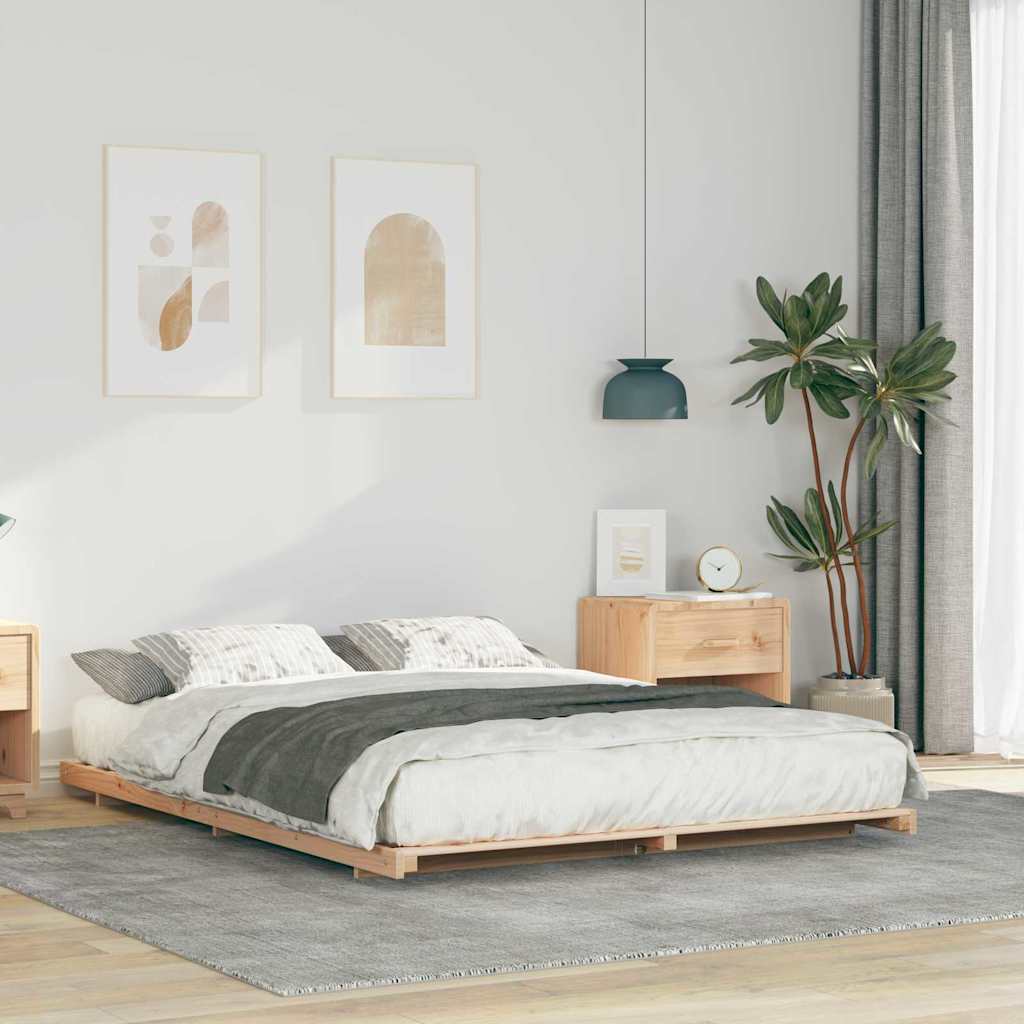 Struttura del letto Marrone 160 x 220 cm Pino massello | homemem39
