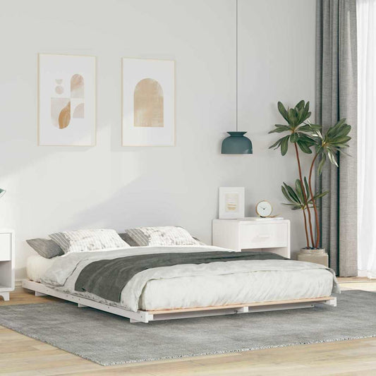 Struttura del letto Bianco 160 x 220 cm Pino massello | homemem39