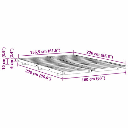 Struttura del letto Marrone cerato 160 x 220 cm Pino massello | homemem39