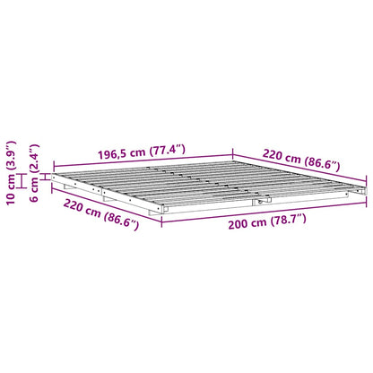 Struttura del letto Bianco 200 x 220 cm Pino massello | homemem39