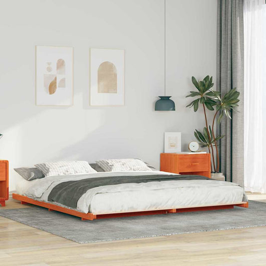 Struttura letto a terra Cera marrone 200 x 220 cm