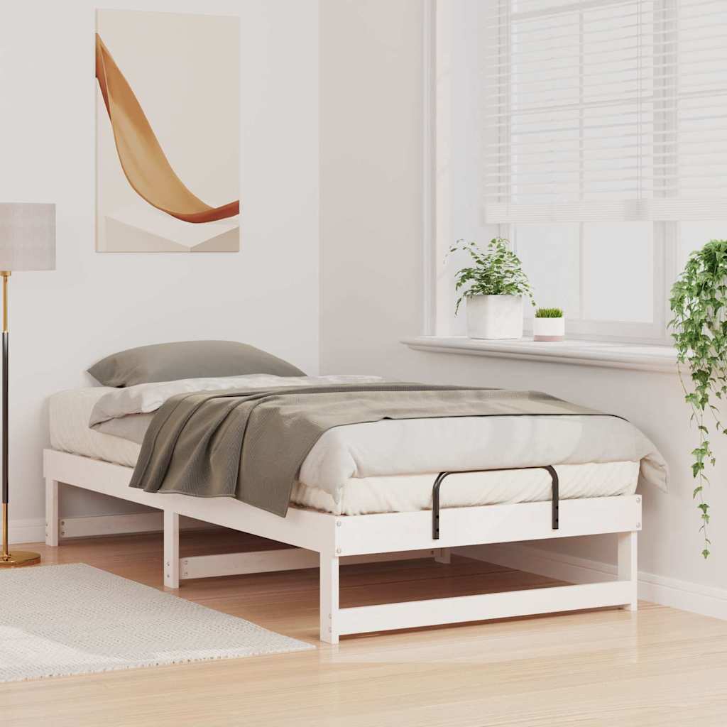 Struttura del letto Bianco 90 x 190 cm Pino massello | homemem39