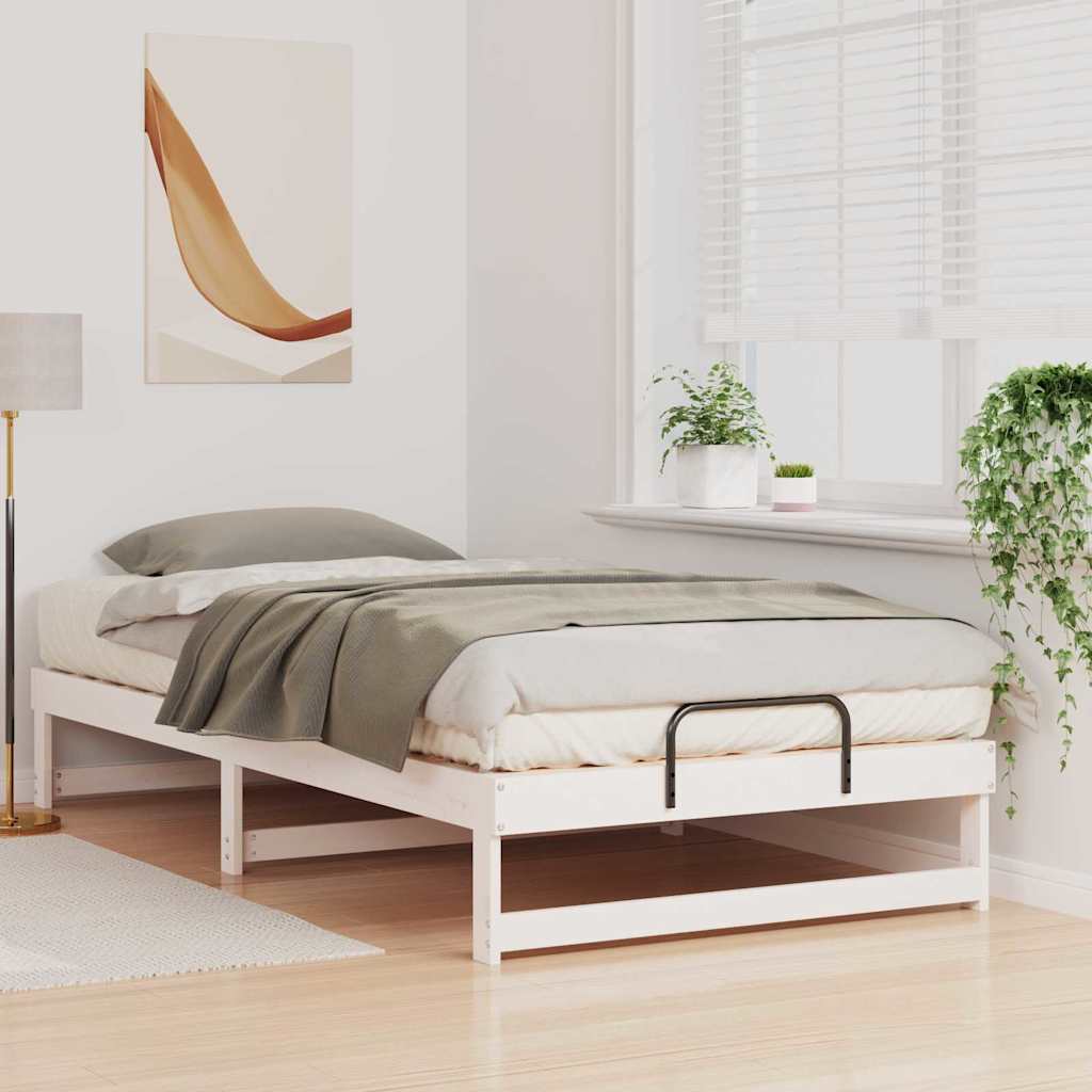 Struttura del letto Bianco 100 x 210 cm Pino massello | homemem39
