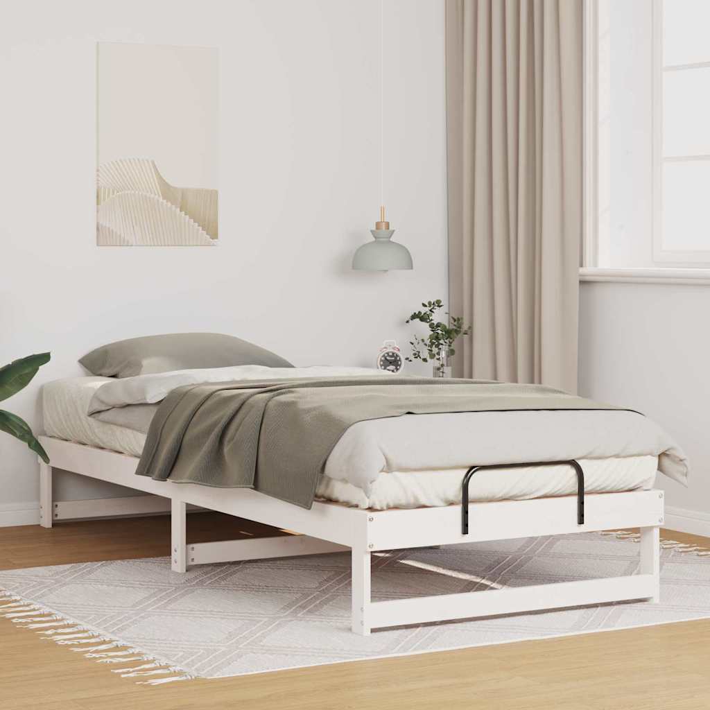 Struttura del letto Bianco 90 x 220 cm Pino massello | homemem39