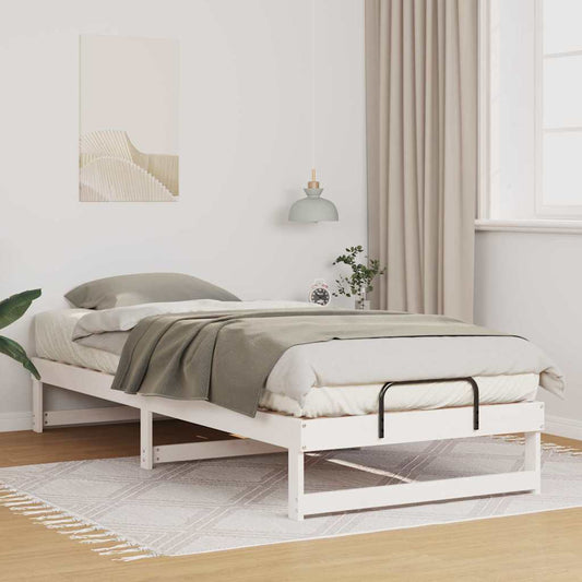 Struttura del letto Bianco 100 x 220 cm Pino massello | homemem39