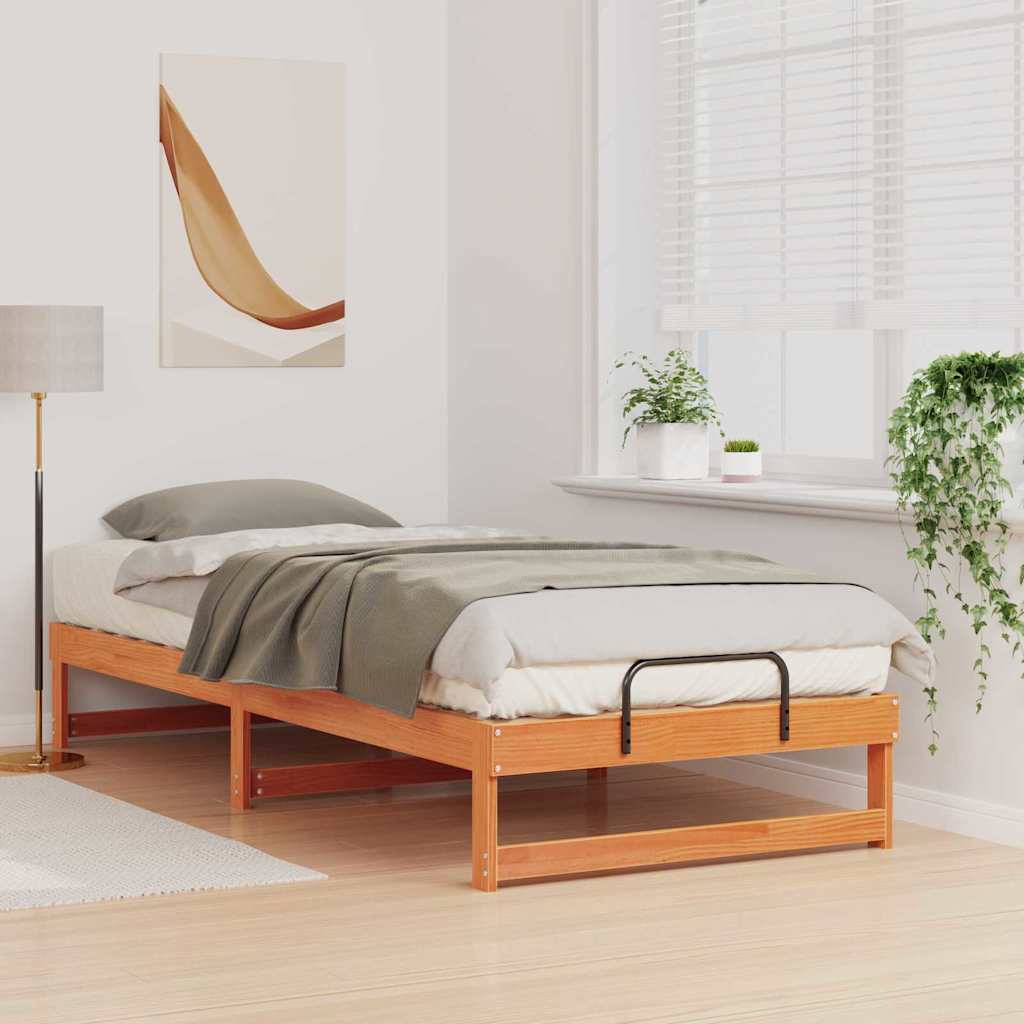 Struttura del letto Marrone 100 x 220 cm Pino massello | homemem39