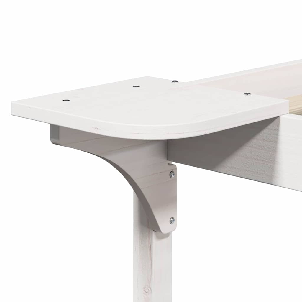 Letto con Tavolini Laterali Bianco 80 x 210 cm Pino massello