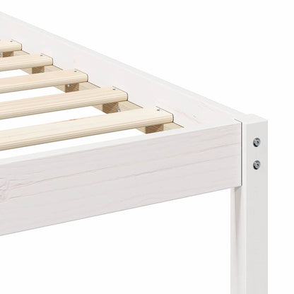 Letto con Tavolini Laterali Bianco 90 x 210 cm Pino massello | homemem39