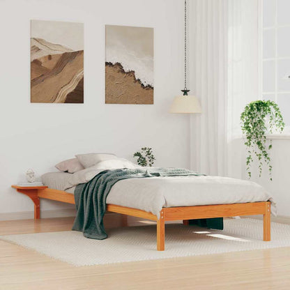 Letto con Tavolini Laterali Marrone cerato 90 x 210 cm