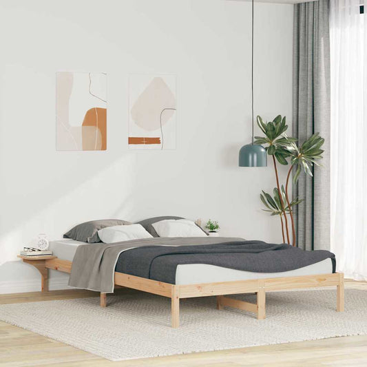 Letto con Tavolini Laterali Naturale 160 x 210 cm Pino massello